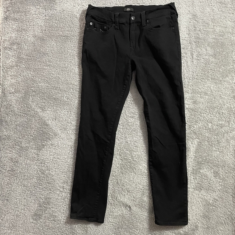 True Religion Jeans Mens 33 Geno‎ Relaxed Slim Black Stretch No Flap Denim Pants